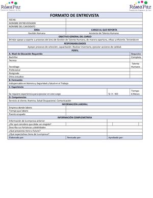 Formato De Entrevista