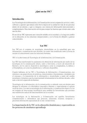 ¿Qué son las TIC?