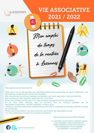 Agenda de la vie associative de Lezennes 2021-2022