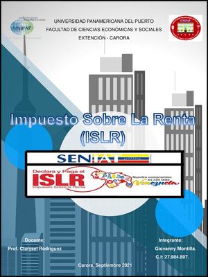 El Impuesto Sobre La Renta (Islr), Por Giovanny Montilla