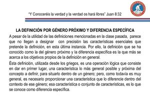 Clase 11la Definición Mediante Género Y Diferencia Específica