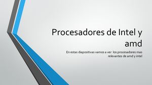 Procesadores De Intel Y Amd