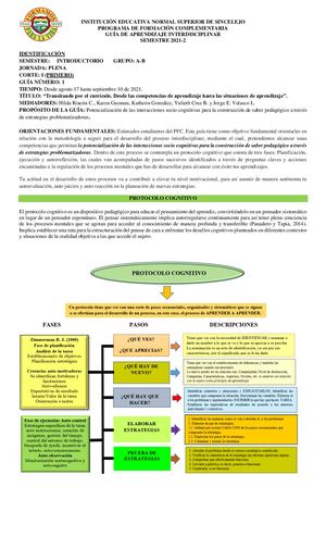 Guías De Aprendizaje Semestre Introductorio Pfc 2021 2 Corte I