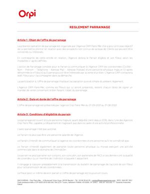 Parrainage Agpm Réglement De L'offre