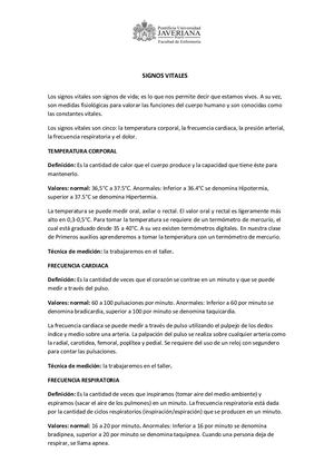 Resumen Signos Vitales