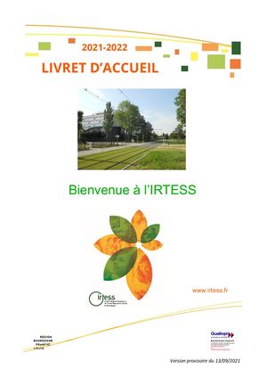 Irtess Livret Accueil 2021 2022