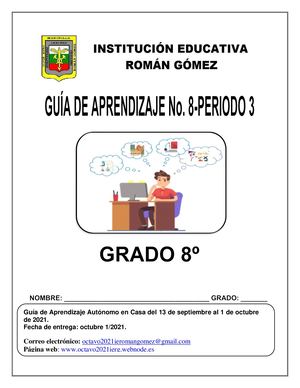 Guía De Aprendizaje No 8 Periodo 3