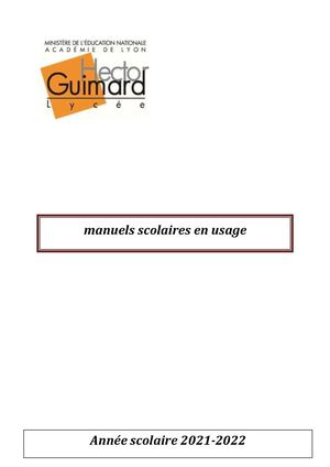 Manuels scolaires en usage 2021-2022
