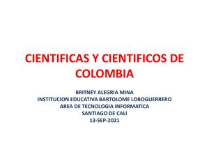 Cientificas Y Cientificos De Colombia