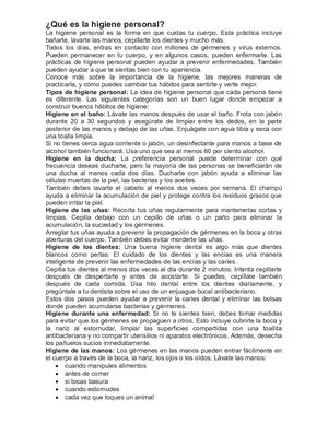 Qué Es La Higiene Personal