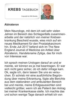 Krebs Tagebuch Abirateron
