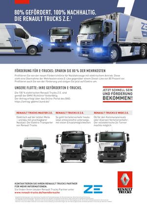 Renault Trucks Flyer Elektroförderung