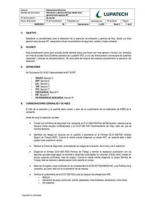 03 19 339 Alineación Y Apertura De Flujo Desde Línea General Hacia Equipos WT V3