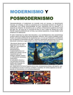 Modernismo Y Posmodernismo Revista