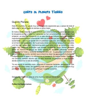Carta Al Planeta Tierra