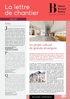 La Lettre De Chantier Du Musée Bonnat-Helleu Juillet 2021