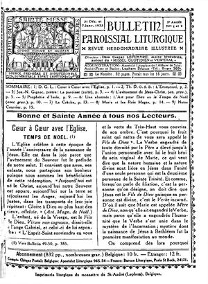 Bulletin Paroissial Liturgique 1923, 01-10