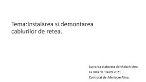 instalarea si demontarea cablurilor de retea