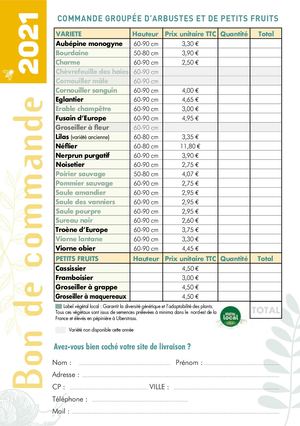 Bon De Commande 2021