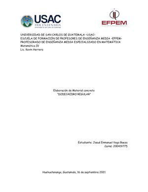 Elaboración De Dodecaedro Regular