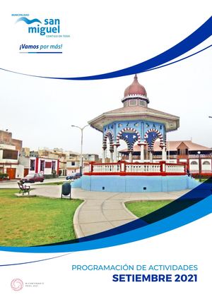 San Miguel Agenda Digital de Actividades Setiembre 2021