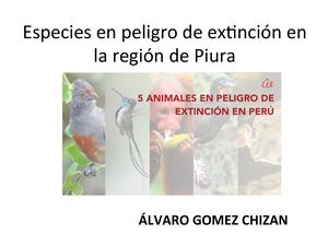 Especies En Peligro De Extincion En La Region De Piura