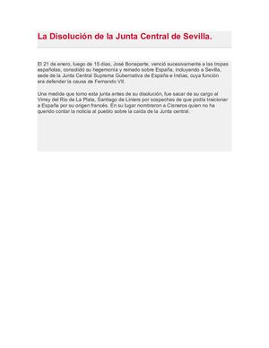 La Disolución De La Junta Central De Sevilla
