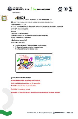 Guia 2 Del Mes De Abril Tecnicas Para Colorear