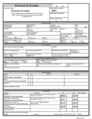 Solicitud De Empleo Pdf