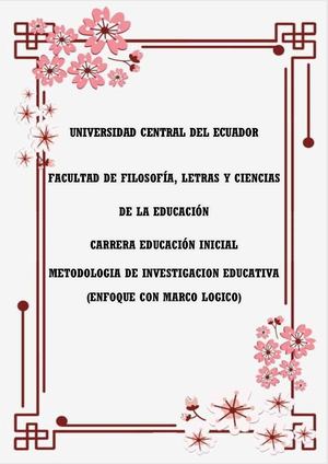 PORTAFOLIO VIRTUAL DE:  METODOLOGIA DE INVESTIGACION EDUCATIVA (ENFOQUE CON MARCO LOGICO)