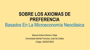 Sobre Los Axiomas De Preferencia