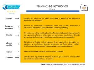 Términos de instrucción en historia