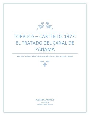 Tratado Torrijos Carter De 1977 Revista