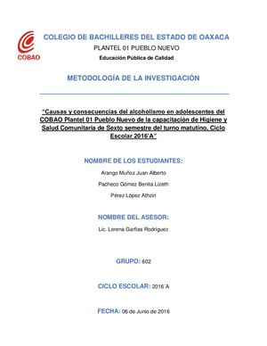 Ejemplo Proyecto de Investigación COBAO