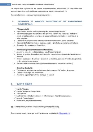 (M1,M2)OL-ALTERNANCE-RESPONSABLE EXPLOITATION DES VENTES EVENEMENTIELLES