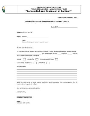 Formato De Justificacion