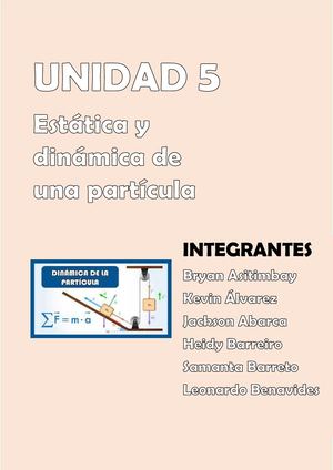 Unidad 5 Estática Y Dinámica De Una Partícula Taller Grupal