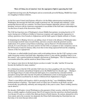 UAE China - US TbZ - Khaldoon Al Mubarak - G42 Abu Dhabi - MbZ - TbZ