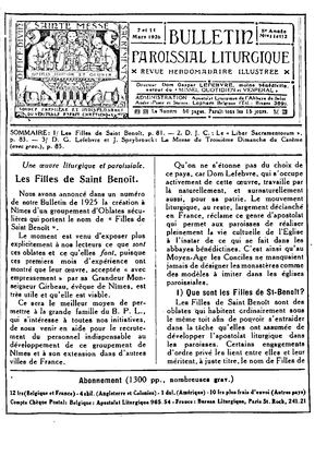 Bulletin Paroissial Liturgique 1926, 11-20