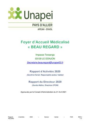 RA 2020- Secteur H MLS FAM Beauregard
