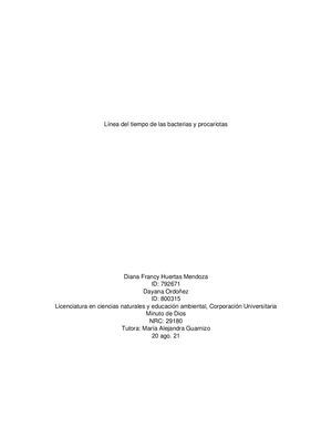 Línea Del Tiempo De Las Bacterias Y Procariotas
