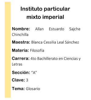 Glosario De Filosfia