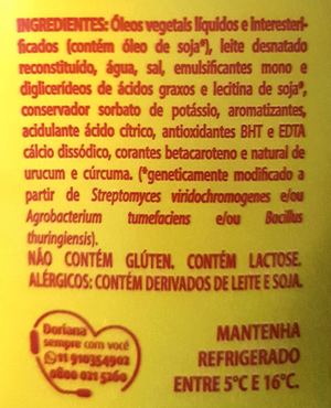 Rótulo margarina Doriana