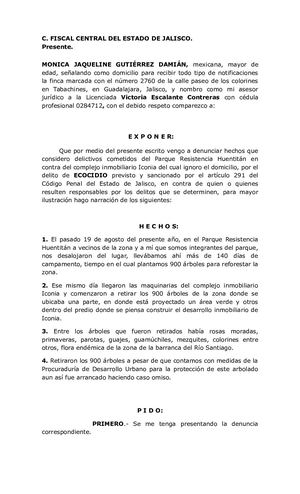 Denuncia No Anónima Sin Reserva De Identidad