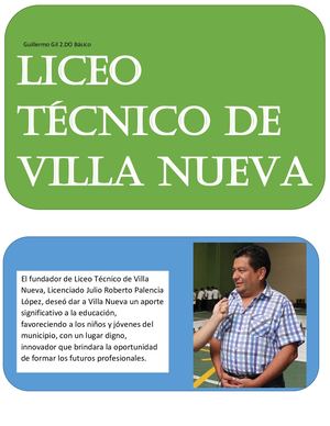 Guillermo Gil Periodico Estudiantil, Liceo Técnico De Villa Nueva Guía #5 Convertido