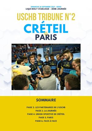 Programme de Match Créteil/Paris