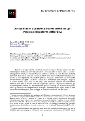 Etude Friot NSTS Cgt