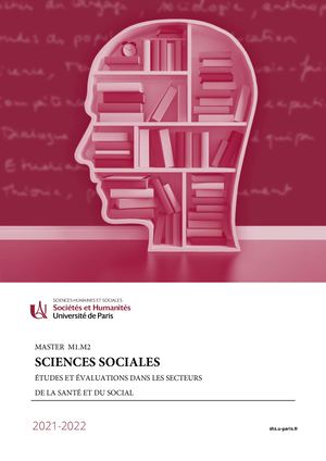 Master M1 M2 Sciences Sociales ÉTUDES ET ÉVALUATIONS DANS LES SECTEURS DE LA SANTÉ ET DU SOCIAL 2021-2022