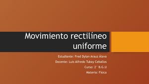 Movimiento Rectilíneo Uniforme