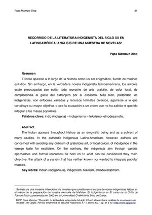 Dialnet Recorrido De La Literatura Indigenista Del Siglo Xxen Lati 2279123